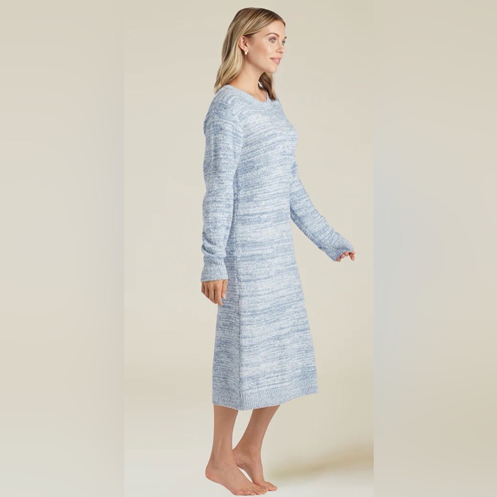 NWT Softies Marshmallow Crew Neck Lounger Pajama Gown w Pockets S/M 42” Blue - Picture 2 of 10